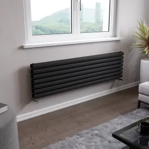 Ximax Champion Duplex FORDH4101500A Anthracite Gas Horizontal Designer Radiator, (W)1500mm x (H)410mm