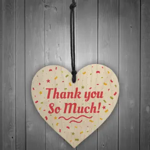 Red Ocean Thank You Gift Teacher Midwife Tutor Friend Family Handmade Wooden Hanging Heart Plaque Gift