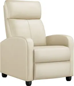 Faux Leather Recliner Yaheetech Upholstery Colour: Beige