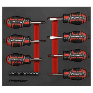 Premier Stubby Screwdriver Set 17 Pieces GripMAX Chrome Vanadium Steel AK4371