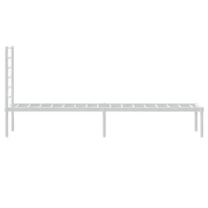 Berkfield Metal Bed Frame with Headboard White 90x190 cm 3FT Single