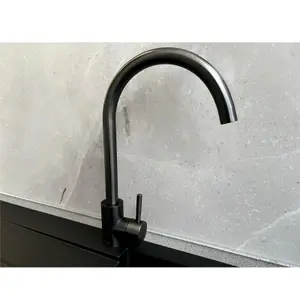 Reginox Taravo GM Single Lever Swan Neck Gun Metal Grey Kitchen Mixer Tap