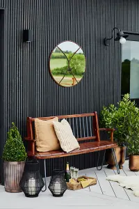 Circular Outdoor Mirror Natural Rust 90cm