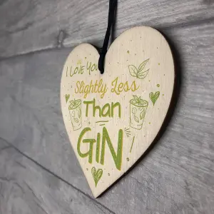 Red Ocean Novelty GIN Friendship Sign Handmade Wooden Hanging Heart Plaque Gin  Tonic Funny Gift For Friend