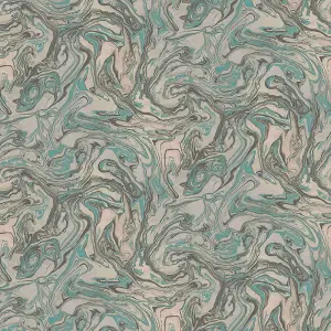 Fine Decor Marble Teal Silver Wallpaper Paste The Wall Textured Metallic Modern