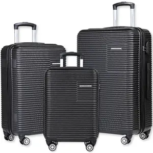 Newcom Hard Shell Trolley Suitcase 20/24/28" Set of 3 Black