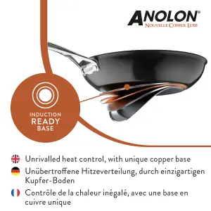 Anolon Nouvelle Luxe Black Round Aluminium Induction Suitable Non-Stick Open Skillet Frying Pan 30cm