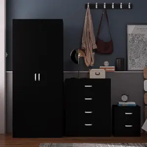 Wardrobe 2 Door Matt Black Finish