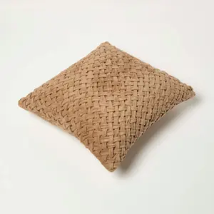 Homescapes Sofia Pleated Taupe Velvet Cushion