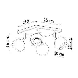 Oculare Steel White 4 Light Classic Ceiling Light