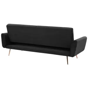 3 Seater Sofa EINA Black Velvet