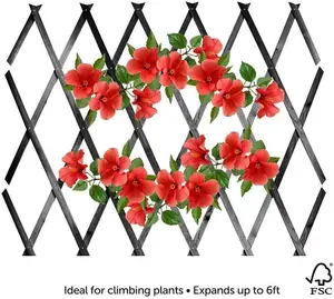 Expanding Green Wooden Trellis Climbing Plants Fence Panel Screening Lattice - 180 x 90cm