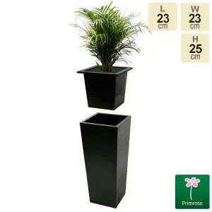 Primrose Black Flared Square Planter Insert 25cm