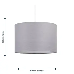 First Choice Lighting Set of 2 Dark Grey 25cm Ceiling Light Shades