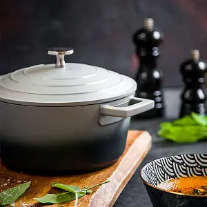 MasterClass Cast Aluminium 20cm Casserole Dish, Grey Ombre