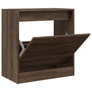 Berkfield Shoe Cabinet Brown Oak 60x34x63.5 cm Engineered Wood