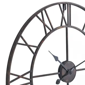 Skeleton Wall Clock - Metal - L5 x W70 x H70 cm - Bronze