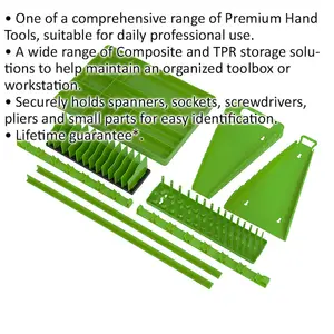 9-Piece Green Tool Drawer Organizer Set for Screwdrivers and Pliers