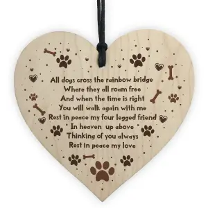 Handmade Pet Memorial Plaque For Dog Wooden Heart Memorial Bauble Animal Sign Keepsake