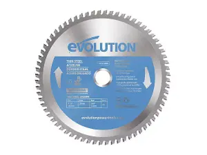 Evolution Thin Steel Cutting Mitre Saw Blade 185 x 25.4mm x 68T