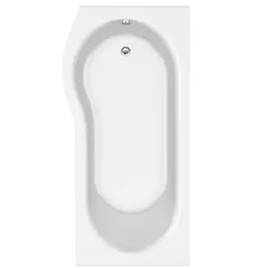 Cooke & Lewis Gloss White Modern Acrylic P-shaped Left-handed Shower bath (L)1700mm