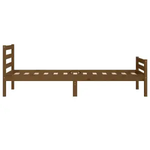 Berkfield Bed Frame Honey Brown Solid Wood 100x200 cm