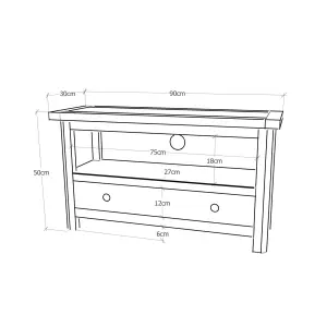 Maggiori Off White 1 Drawer TV Cabinet Chrome Knob