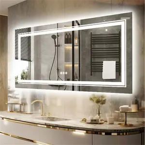 LED Illuminated Bathroom Mirror Fog Free Touch Sensor 60cm H x 120cm W