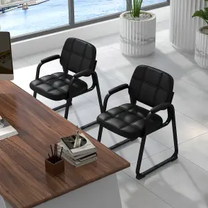 Costway 2 Pcs Waiting Room Chairs Meeting Room Chairs Reception Guest Chairs