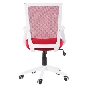 Beliani Minimalist Desk Chair Red RELIEF