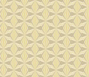 Hoopla Walls Sunray Diamond Grey & Yellow 10m Wallpaper Matt Smooth