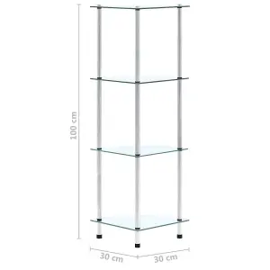 Berkfield 4-Tier Shelf Transparent 30x30x100 cm Tempered Glass