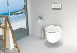 Toilet Flush Button Replacement - Dual Button Toilet Flush Plates - Pneumatic Technology - Fingerprint Resistant