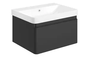 Aquarius Sophie 605MM Vanity Unit Matt Black WC Set with Chrome Finishes