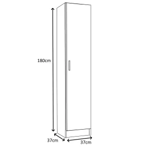 VITA 1 Door Utility Storage Cupboard in Matt White