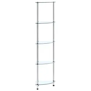 Berkfield 5-Tier Shelf Transparent 30x30x130 cm Tempered Glass