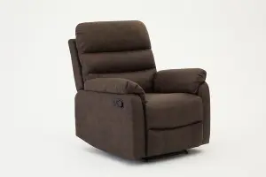 Maxwell Sofa Suite Armchair Manual Recliner Air Leather Padded, Brown