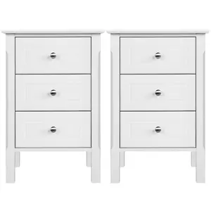 3 - Drawer End Table (Set of 2) White