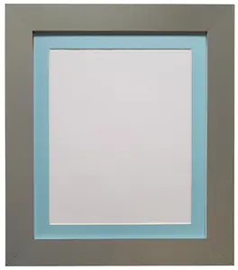 Metro Dark Grey Frame with Blue Mount for Image Size 24 x 16 Inch