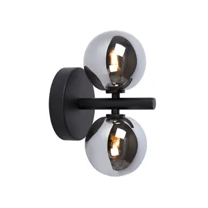 Lucide Tycho Retro Wall Light - 2xG9 - Black