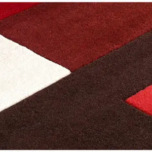 Melrose Lexus Red Soft Natural Wool Low Pile Small Runner Rug 090/150cm