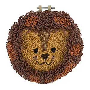 P/NEEDLE LION - Punch Needle Kit: Yarn and Hoop: Lion - Trimits