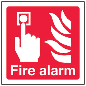 Fire Alarm Logo Fire Equipment Sign - Adhesive Vinyl - 100x100mm (x3)