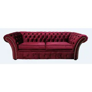 Chesterfield 3 Seater Velvet Rosso Red Sofa Bespoke In Balmoral Style