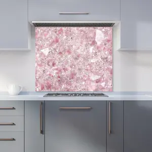 Pink Quartz Effect Premium Glass Kitchen Splashback W600mm x H750mm