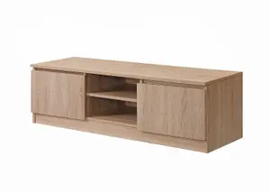 Modern TV Unit 120cm Media Cabinet 2 Doors + Shelf Sonoma Oak