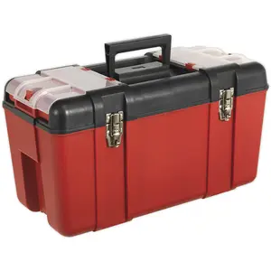 Versatile 595 x 300 x 330mm Tool Box with Tote Tray for Easy Storage and Organization