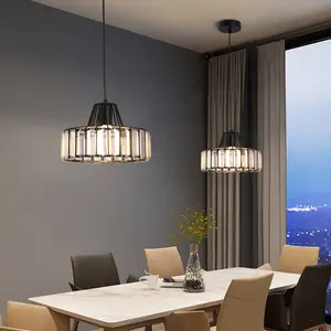 Luxury Crystal Pendant Ceiling Lamps For Dining Room Nordic Modern Chandelier Hanging Light Fixture Room Home Decor Pendant Lamp,Gold Black / Black