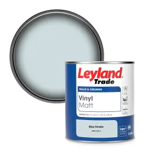 Leyland Trade Vinyl Matt Walls & Ceilings Emulsion Paint Blue Smoke (PPG1153-3) 1L