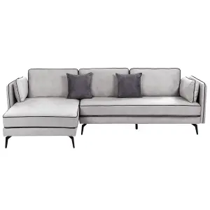 Corner Sofa ALTAN Light Grey Velvet Right Hand